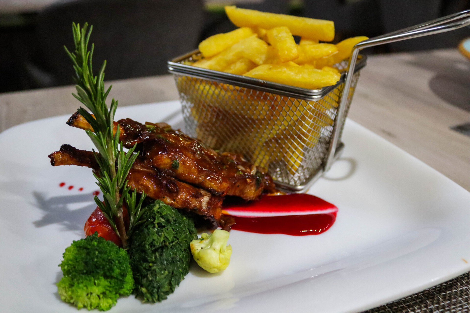 Dinner served at Blooming Suites